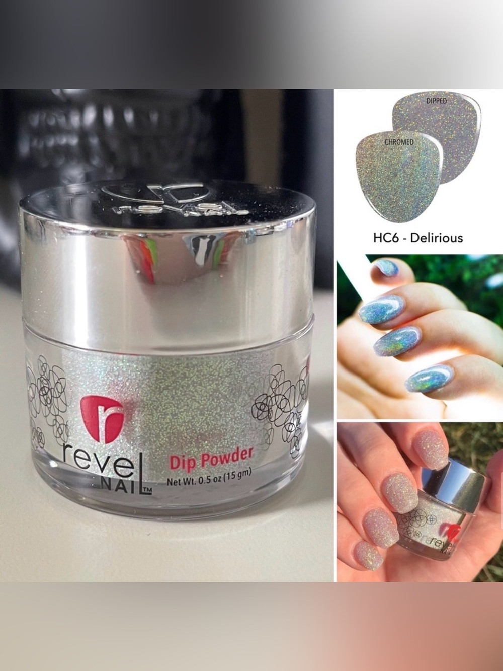 Revel Nail Dip Powder 0.5 oz Jar HC6 Delirious Vegan & Cruelty Free